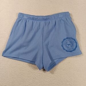 Victorias Secret Pink Shorts Womens Large Blue Campus Foldover Loungewear